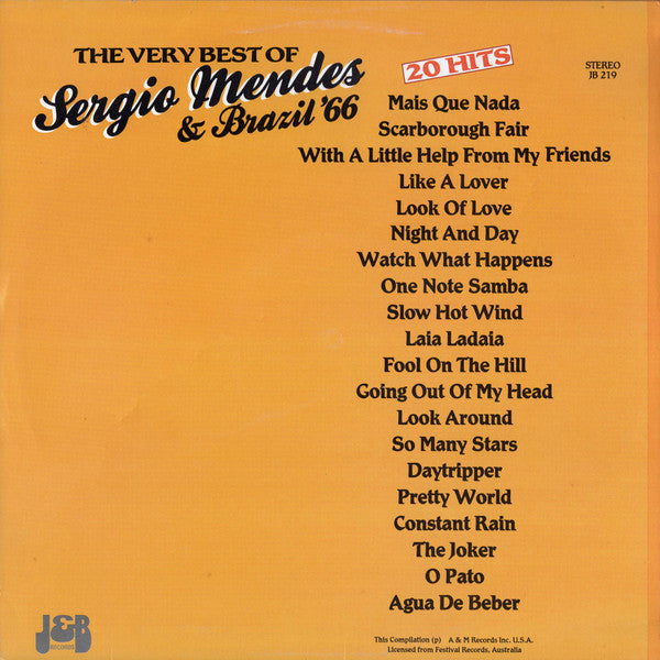Sergio Mendes & Brazil '66* : The Very Best Of Sergio Mendes & Brazil '66 (20 Hits) (LP, Comp)