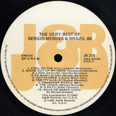 Sergio Mendes & Brazil '66* : The Very Best Of Sergio Mendes & Brazil '66 (20 Hits) (LP, Comp)
