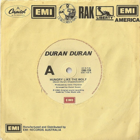 Duran Duran : Hungry Like The Wolf (7", Single)