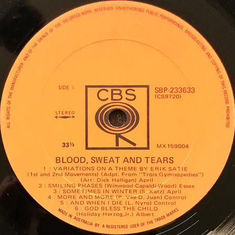 Blood, Sweat And Tears : Blood, Sweat And Tears (LP, Album)