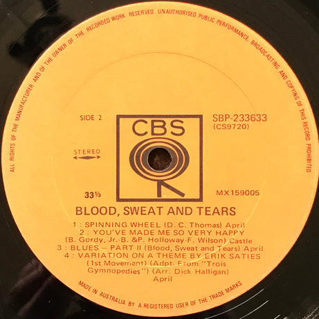 Blood, Sweat And Tears : Blood, Sweat And Tears (LP, Album)