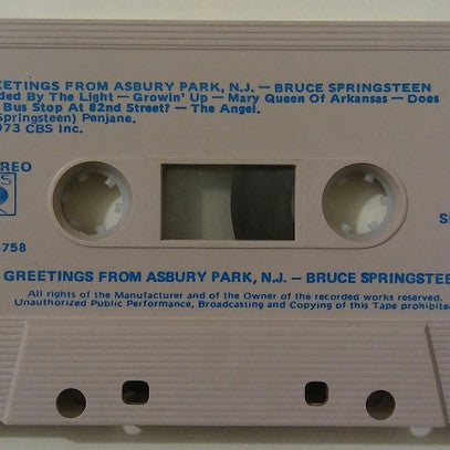 Bruce Springsteen : Greetings From Asbury Park, N.J. (Cass, Album)