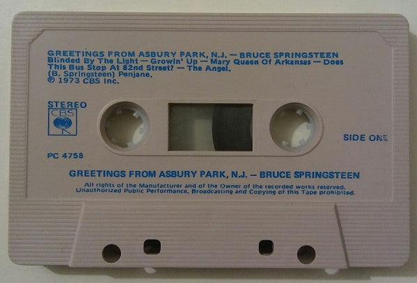 Bruce Springsteen : Greetings From Asbury Park, N.J. (Cass, Album)