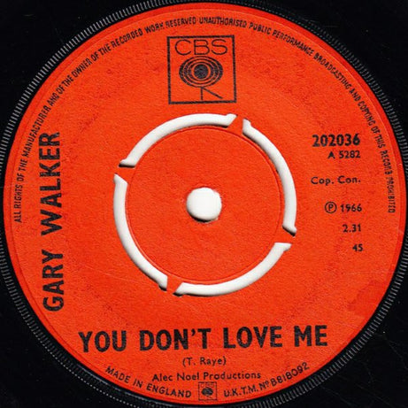 Gary Walker : You Don't Love Me (7", Single, Pus)
