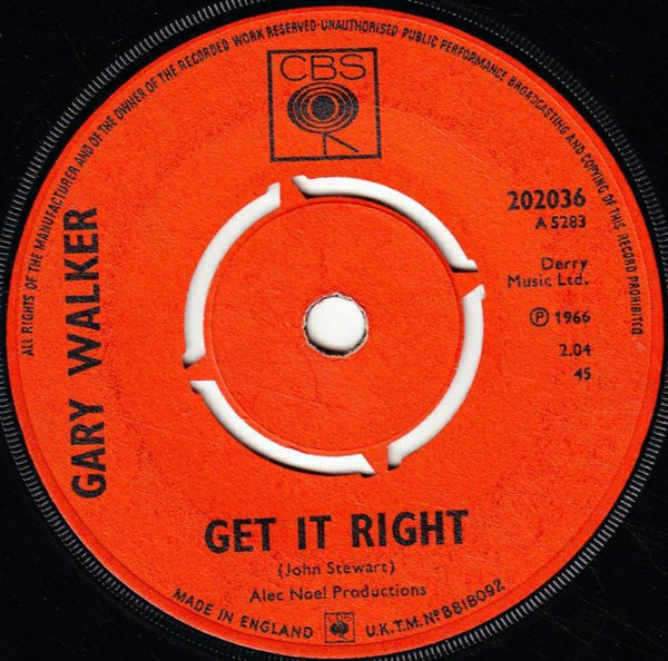 Gary Walker : You Don't Love Me (7", Single, Pus)