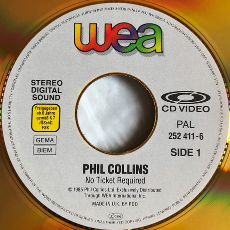 Phil Collins : No Ticket Required (CDV, 12", PAL, CLV)