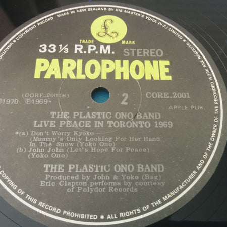 The Plastic Ono Band : Live Peace In Toronto 1969 (LP)
