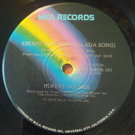 Rupert Holmes : Escape (The Pina Colada Song) (7")