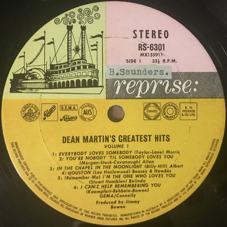Dean Martin : Dean Martin's Greatest Hits! Vol. 1 (LP, Comp, RE)