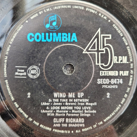 Cliff Richard : Wind Me Up (7", EP, Mono)
