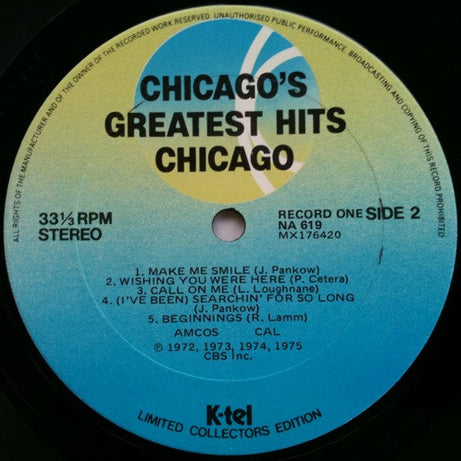 Chicago (2) : Chicago Greatest Hits (2 Album Set) (2xLP, Comp, Gat)