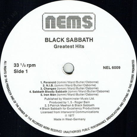 Black Sabbath : Greatest Hits (LP, Comp, RE)