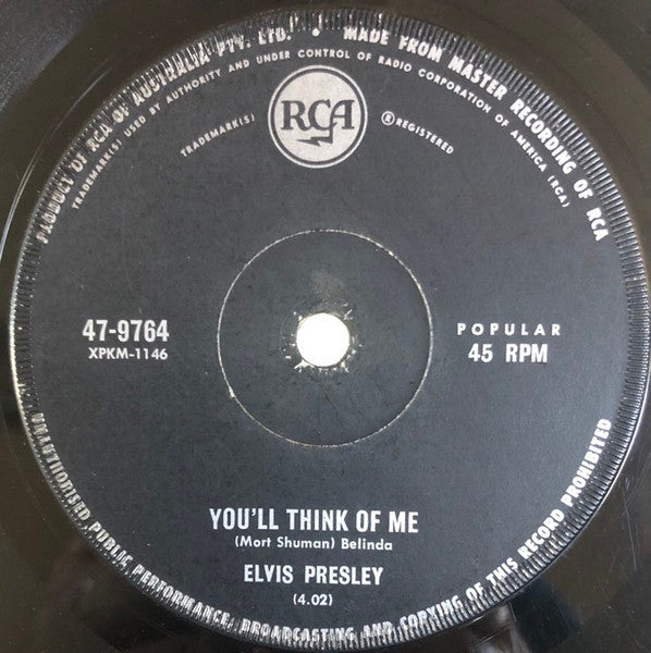 Elvis Presley : Suspicious Minds (7", Single, Mono)