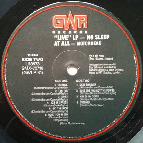 Motörhead : Nö Sleep At All (LP, Album + LP, Comp)