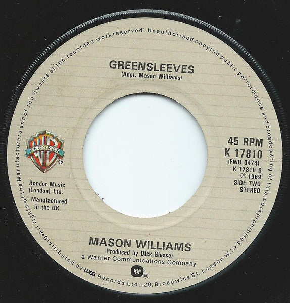Mason Williams : Classical Gas (7")