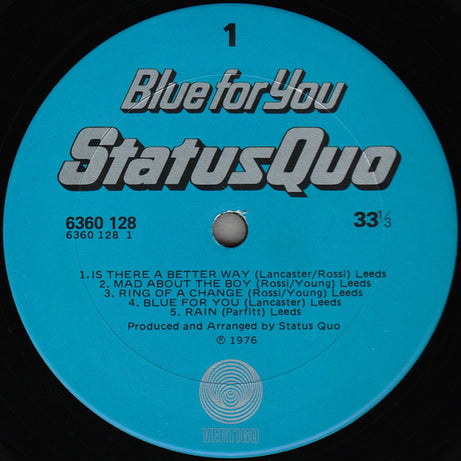 Status Quo : Blue For You (LP, Album, Gat)