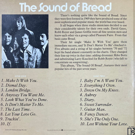 Bread : The Sound Of Bread - Their 20 Finest Songs (LP, Comp, RP)