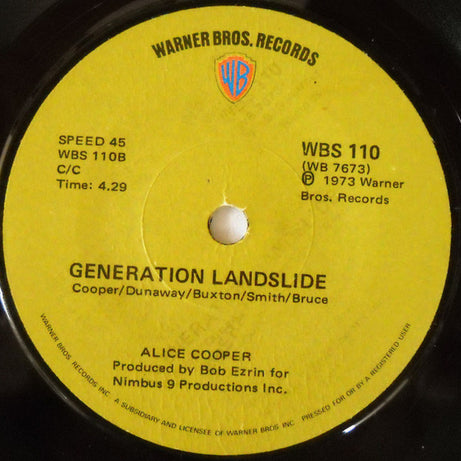 Alice Cooper : Hello Hurray / Generation Landslide (7", Single, MP)