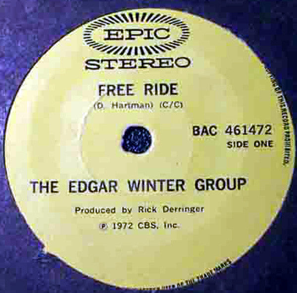 The Edgar Winter Group : Free Ride (7", Single)
