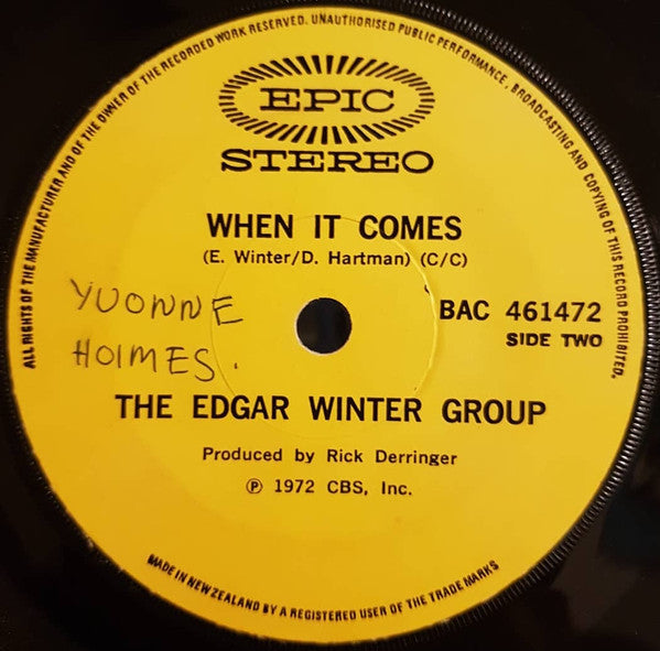 The Edgar Winter Group : Free Ride (7", Single)