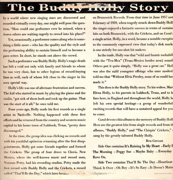 Buddy Holly, The Crickets (2) : The Budy Holly Story (LP, Comp)