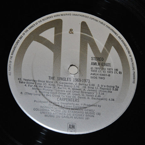 Carpenters : The Singles 1969-1973 (LP, Album, Comp, Gat)