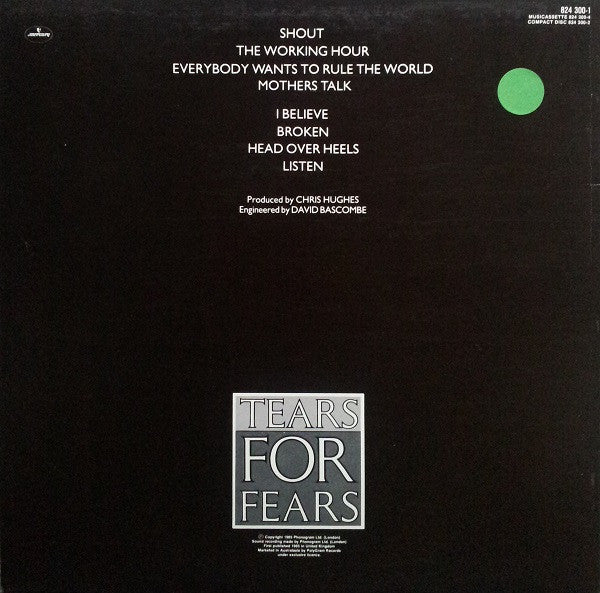 Tears For Fears : Songs From The Big Chair (LP, Album)