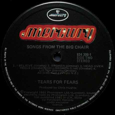 Tears For Fears : Songs From The Big Chair (LP, Album)