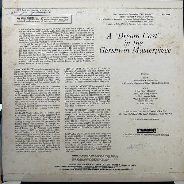 George Gershwin / Leontyne Price, William Warfield : Great Scenes From Porgy And Bess (LP, Album)