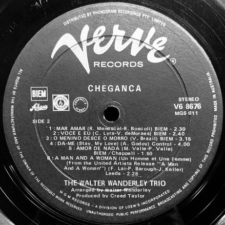 Walter Wanderley Trio : Cheganca (LP, Album)