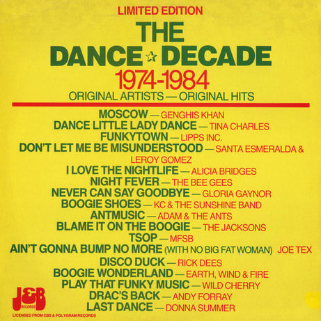 Various : The Dance Decade 1974-1984 (LP, Comp, Ltd)
