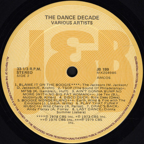 Various : The Dance Decade 1974-1984 (LP, Comp, Ltd)