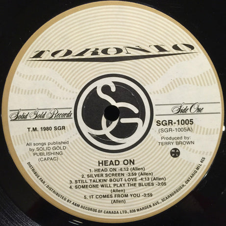 Toronto (4) : Head On (LP, Album)