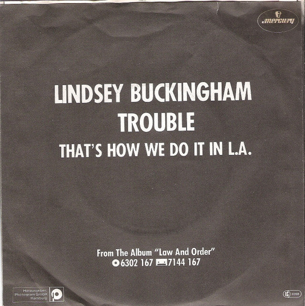 Lindsey Buckingham : Trouble (7", Single)