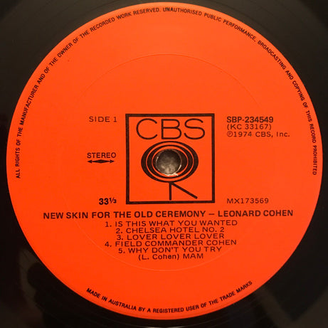 Leonard Cohen : New Skin For The Old Ceremony (LP, Album)