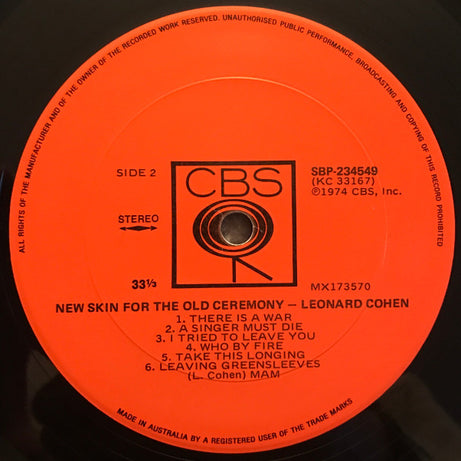 Leonard Cohen : New Skin For The Old Ceremony (LP, Album)