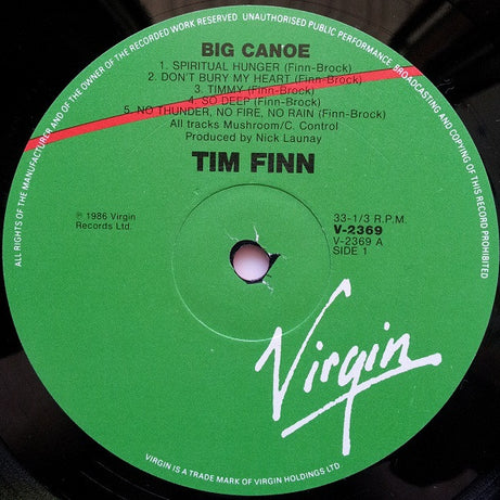 Tim Finn : Big Canoe (LP, Album)