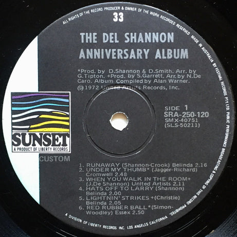 Del Shannon : The Del Shannon Anniversary Album (LP, Comp)