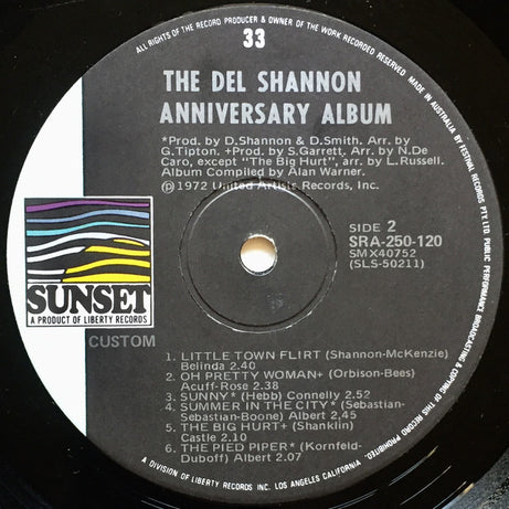 Del Shannon : The Del Shannon Anniversary Album (LP, Comp)