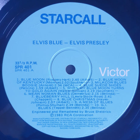 Elvis Presley : Elvis Blue (LP, Comp, Blu)