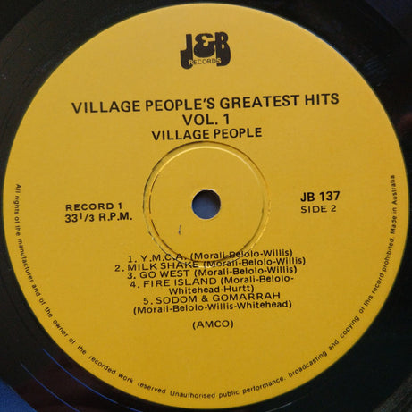 Village People : Greatest Hits Volume One And Two (2xLP, Comp)