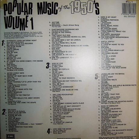 Various : Popular Music Of The 1950's Volume 1 (5xLP, Comp + Box)
