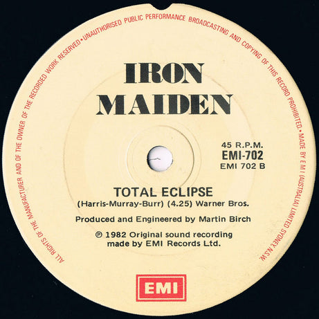 Iron Maiden : Run To The Hills (7", Single)