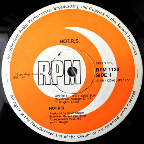 HOT R.S. : The House Of The Rising Sun (LP, Album)