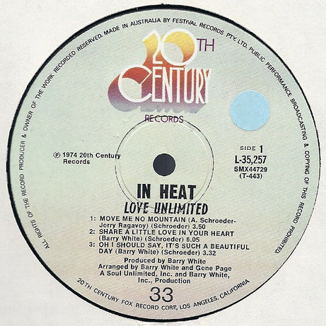 Love Unlimited : In Heat (LP, Album)