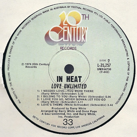 Love Unlimited : In Heat (LP, Album)