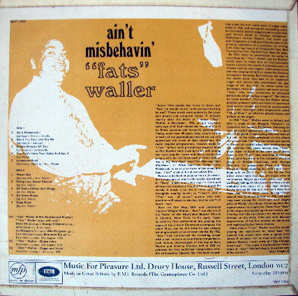 Fats Waller : Ain't Misbehavin' (LP, Comp, Mono)