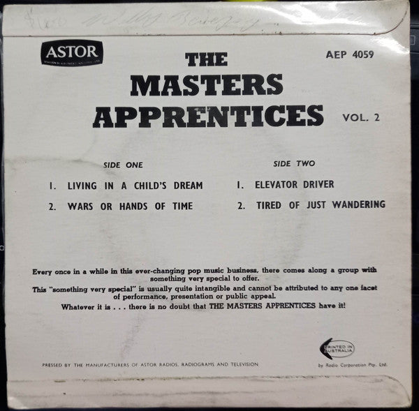 The Master's Apprentices : The Masters Apprentices Vol. 2 (7", EP)
