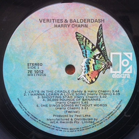 Harry Chapin : Verities & Balderdash (LP, Album)