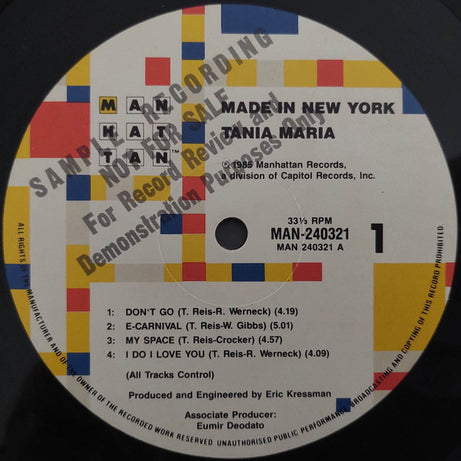 Tania Maria : Made In New York (LP, Album, Promo)